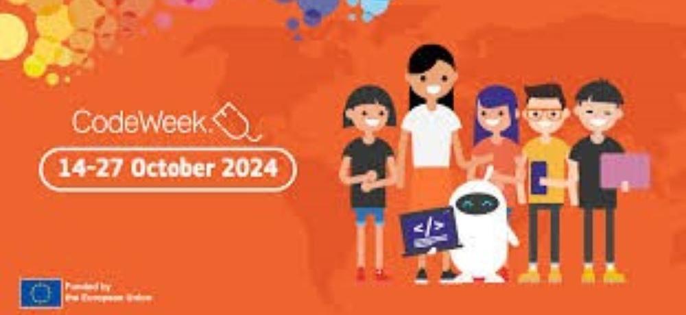 Bild som visar inbjudan till Codeweek 2024